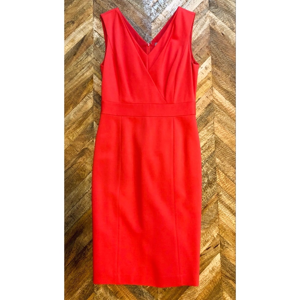 Classiques Entier: Vibrant Red-Orange Sheath Dress